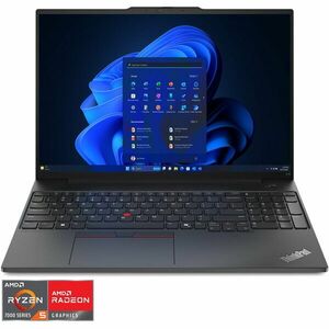 Laptop Lenovo ThinkPad E16 Gen 2 cu procesor AMD Ryzen™ 5 7535HS pana la 4.55GHz, 16 WUXGA, IPS, 32GB DDR5 RAM, 1TB SSD, AMD Radeon™ 660M Graphics, Windows® 11 Pro, Black, 3Y Onsite upgrade imagine