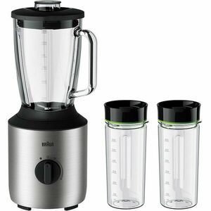 Blender, Braun, JB3272SI, 800 W, TriAction, 2 pahare Smoothie2Go de 600 ml, Gri imagine