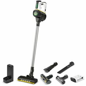 Aspirator vertical Karcher VC 7 Signature Line, 1.198-750.0, 350 W, 2 trepte de viteza, 25, 2 V, 2, 5 Ah, 800 ml, autonomie 60 min (max), filtru Hepa 12, functie Boost, senzor de praf, alb/negru imagine