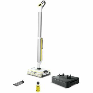 Mop electric Karcher FC 8 Smart Signature Line, 1.055-711.0, 400 ml (apa curata), 200 ml (apa murdara), latime rola 30 cm, autonomie 60 min (max), statie de curatare si stationare, alb/galben imagine