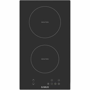 Plita incorporabila inductie Samus PSI-32BMG6, 2 Zone de gatit, Latime 30 cm, Touch Control, 3500 W, Timer digital, Setari putere in 9 trepte, Sticla ceramica neagra mata imagine