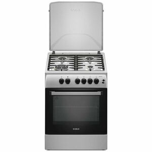 Aragaz SM664XPGS1, 4 arzatoare, gratare fonta, aprindere electrica, timer, grill, Inox imagine