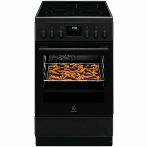 Aragaz Electrolux LKR564276K, Vitroceramica, 4 zone de gatit, SteamBake, Timer cu display electronic, Autocuratare catalitica, Iluminare cuptor, Grill, Clasa A, 50 cm, Negru imagine