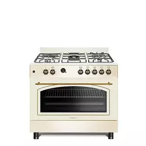 Aragaz Studio Casa, FE90/60 El Avena Rustic, 90 cm, Cuptor electric, 4 arzatoare gaz, din care unul Wok + 1 ochi electric, Rotisor, Grill, electric, Gratare fonta imagine