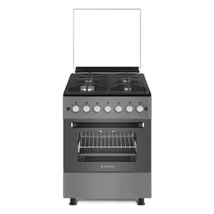 Aragaz Studio Casa Scala Graphite Grey 60 cm, 4 arzatoare gaz, Grill electric, Rotisor, Gratare fonta, Aprindere electrica, Clasa energetica A, Gri imagine