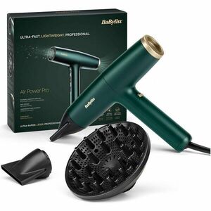 Uscator de par BaByliss Air Power Pro D6555DE, 1700 W, 3 trepte de viteza, 4 trepte de temperatura, verde imagine