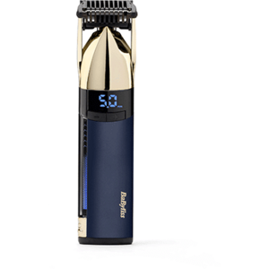 Trimmer BaByliss Super-X Metal Gold & Navy Stubble S992E, autonomie 90 min, ecran LED, lame din titan, motor High Torque ultra-performant, auriu/ albastru marin imagine