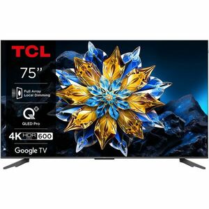 Televizor TCL QLED 75C655 Pro, 189 cm, Smart Gloogle TV, 4k Ultra HD, Clasa F (Model 2024) imagine