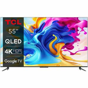 Televizor Smart QLED, TCL, 55C643, 139 cm, 4K, Google TV, Negru imagine