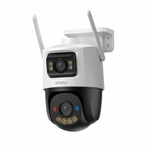 Camera supraveghere IP Wi-Fi rotativa PT cu lentila duala IMOU Cruiser Dual 2 Pro Aurora Active Deterrence IPC-S7XFP-8U0WED, 4 + 4 MP, 2 x 3.6 mm, IR/lumina alba 30 m, microfon si difuzor, lumina rosie-albastra de avertizare, slot card imagine