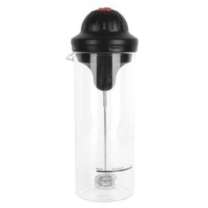 Spumator de lapte functioneaza cu baterii usor de utilizat 450 ml sticla negru/transparent imagine