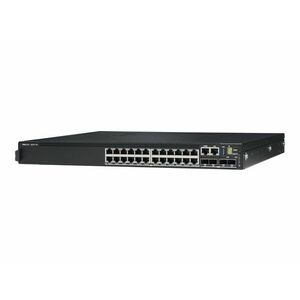 Switch Refurbished Dell EMC N3224T-ON, Layer 3, 24x RJ45 10/100/1000Mb auto-sensing ports, 4x 10G SFP+ ports, 2X 100G QSFP28 ports, 1x 550W AC PSU included imagine