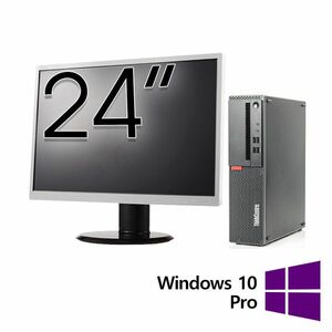 Pachet Calculator Refurbished LENOVO ThinkCentre M910s SFF, Intel Core i5-6500 3.20GHz, 8GB DDR4, 256GB SSD + Monitor 24 Inch + Windows 10 Pro imagine