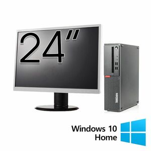 Pachet Calculator Refurbished LENOVO ThinkCentre M910s SFF, Intel Core i5-6500 3.20GHz, 8GB DDR4, 256GB SSD + Monitor 24 Inch + Windows 10 Home imagine