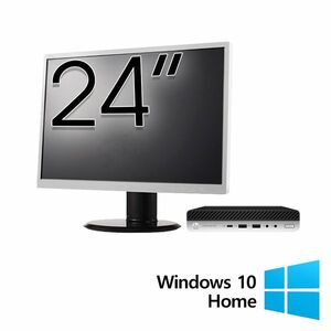 Pachet PC Refurbished HP ProDesk 600 G4 Mini, Intel Core i5-8500T 2.10 - 3.50GHz, 8GB DDR4, 256GB SSD + Monitor 24 Inch + Windows 10 Home imagine