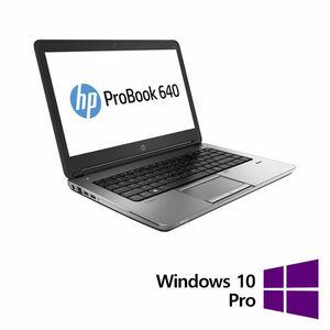 Laptop Refurbished HP ProBook 640 G1, Intel Core i5-4200M 2.50 - 3.10GHz, 8GB DDR3, 128GB SSD, 14 Inch HD, Webcam + Windows 10 Pro imagine