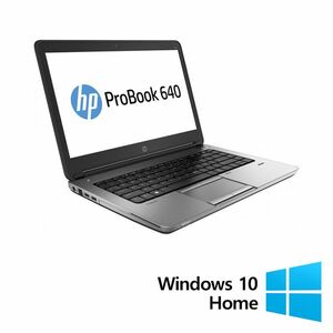 Laptop Refurbished HP ProBook 640 G1, Intel Core i5-4200M 2.50 - 3.10GHz, 8GB DDR3, 128GB SSD, 14 Inch HD, Webcam + Windows 10 Home imagine