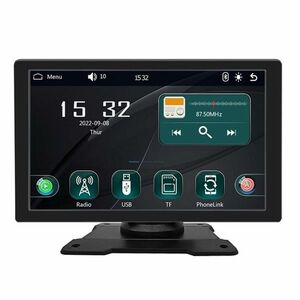 Resigilat Sistem Multimedia Techstar® Apple Carplay/Android 9001P, Ecran Tactil, 9 Inch 1024x600 HD IPS, Bluetooth, Mirror Link, Card TF, USB, AUX, Negru imagine