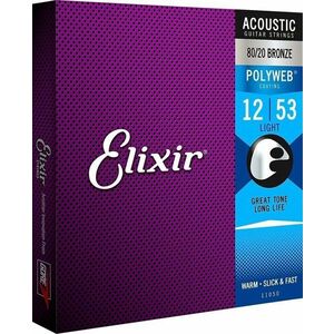 Elixir 11050 Polyweb 12-53 Corzi chitare acustice imagine