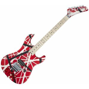 EVH Striped Series 5150 MN Red Black and White Stripes Chitară electrică imagine