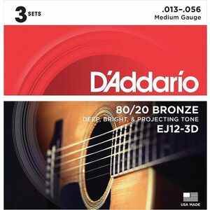 D'Addario EJ12-3D Corzi chitare acustice imagine