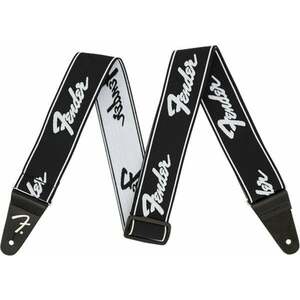 Fender Weighless Strap Curea de chitară Running Logo Black and White imagine