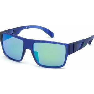 Adidas SP0006 91Q Transparent Frosted Eletric Blue/Grey Mirror Green Blue Ochelari pentru sport imagine