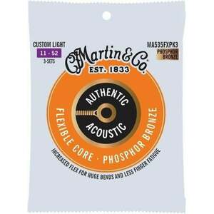 Martin Authentic Flexible Core 92/8 Phosphor Bronze Custom Light 3-Pack Corzi chitare acustice imagine