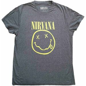 Nirvana Tricou Yellow Happy Face Unisex Brindle L imagine