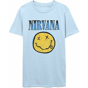 Nirvana Tricou Xerox Happy Face Blue Unisex Light Blue L imagine