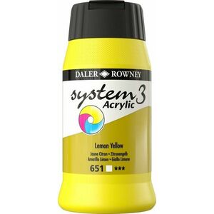 Daler Rowney System3 Vopsea acrilică Galben Lămâie 500 ml 1 buc imagine