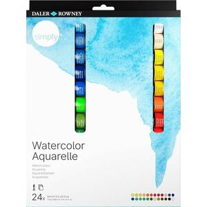 Daler Rowney Simply Set de vopsele acuarela 24 x 12 ml imagine