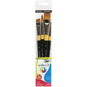 Daler Rowney System3 Acrylic Brush Synthetic Set pensule 4 buc imagine