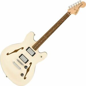 Fender Squier Affinity Series Starcaster Deluxe LRL Olympic White Chitară semi-acustică imagine