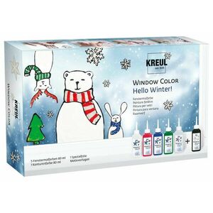 Kreul 42853 Set de culori pentru sticla Hello Winter 6 x 80 ml imagine