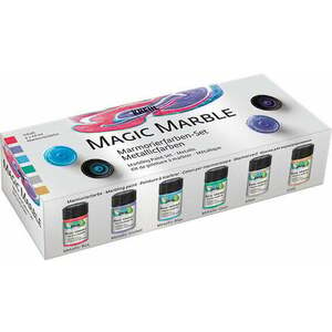 Kreul Magic Marble Un set de culori pentru marmorare Metallic Colours 6 x 20 ml imagine