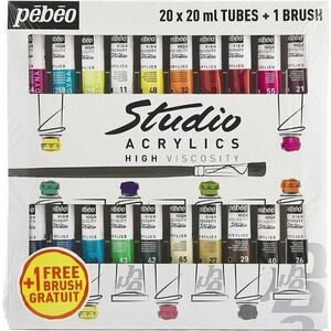 Pébéo 69.2920 Set de vopsele acrilice 20 x 30 ml imagine