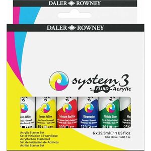 Daler Rowney System3 Set de vopsele acrilice Starter Set 6 x 29, 5 ml imagine