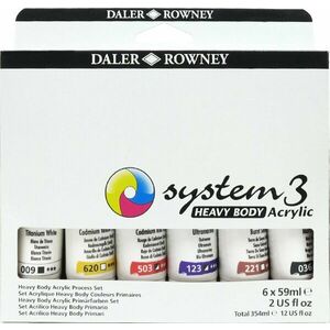 Daler Rowney System3 Set de vopsele acrilice Starter Set 6 x 59 ml imagine