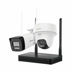 Kit supraveghere Wi-Fi mixt HikVision HiLook IKS-2042BTH-PH/W, 2 MP, 2.8 mm, IR 30 / 20 m, lumina alba 15 m, microfon, difuzor, detectie miscare, slot card imagine