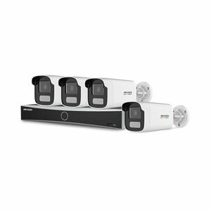 Sistem supraveghere IP exterior basic HikVision KIT-HIK-B4EXT4MP-HL30M-POE, 4 camere, 2 MP, 4 mm, lumina alba 50 m, PoE imagine