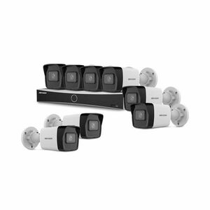 Sistem supraveghere IP exterior basic HikVision KIT-HIK-B8EXT4MP-30M-POE, 8 camere, 4 MP, 2.8 mm, IR 30 m, PoE imagine