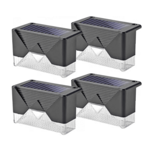 Set 4 Lampi Solare LED pentru scari gard stalpi rezistent la apa senzor de Lumina 8, 1 cm x 5 cm x 4, 5 cm Lumina Calda imagine