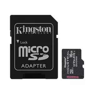 Card de memorie Kingston Industrial 16GB Micro SDHC UHS-I U3 V30 A1 + Adaptor SD imagine