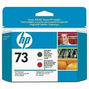 HP CD949A Ink Cartridge 73 Printhead Matte Black and Chromatic Red imagine