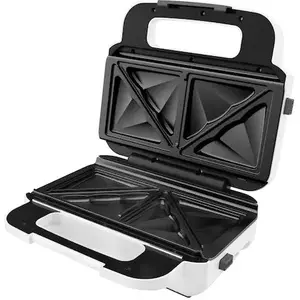 Sandwich-maker Tefal Snack XL SW701110, 850W, 2 seturi de placi detasabile, alb/gri imagine