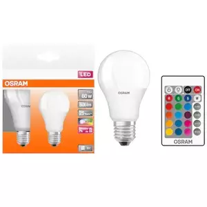 Set 2 becuri LED RGBW cu telecomanda, Star, dimabil, E27, 9W (60W), 806 lm, lumina alba si colorata imagine