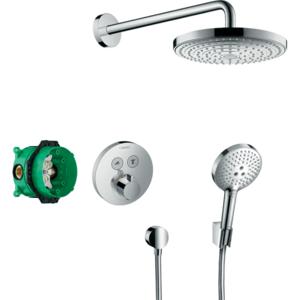 Sistem de dus incastrat cu suport si baterie termostatata, crom, Hansgrohe Raindance Select S imagine