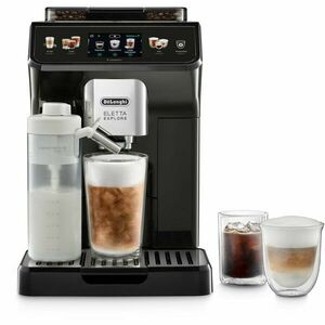 Espressor automat De’Longhi Eletta Explore ECAM 450.65.G, 2 Carafe cu tehnologie LatteCrema (Hot & Cool), Tehnologie de extractie la rece, Rasnita cu tehnologie Bean Adapt, Coffee Link App, 1450W, 19 bar, 1.8 l, Gri inchis imagine