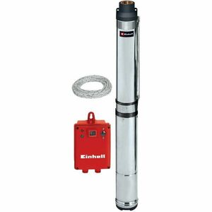 Pompa submersibila de adancime Einhell GC-DW 1300 N, 1300 W, apa curata, carcasa otel, debit maxim 5000 L/h, inaltime maxim 65 m, imersiune maxim 20 m, diametru pompa 120 mm, panou comanda extern imagine